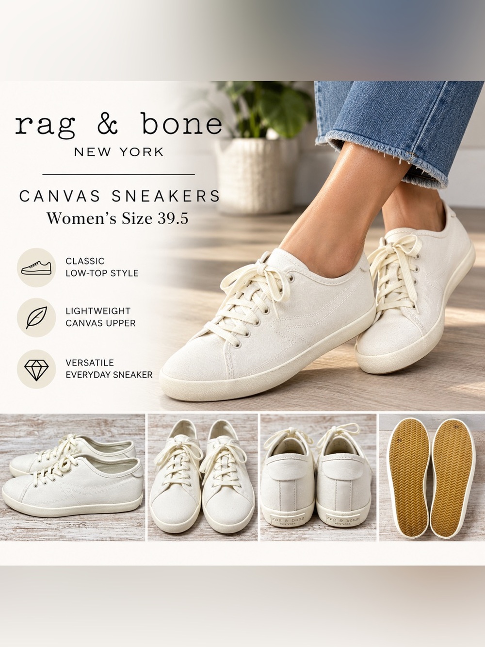 Rag & Bone Canvas Sneakers Women’s Size 39.5